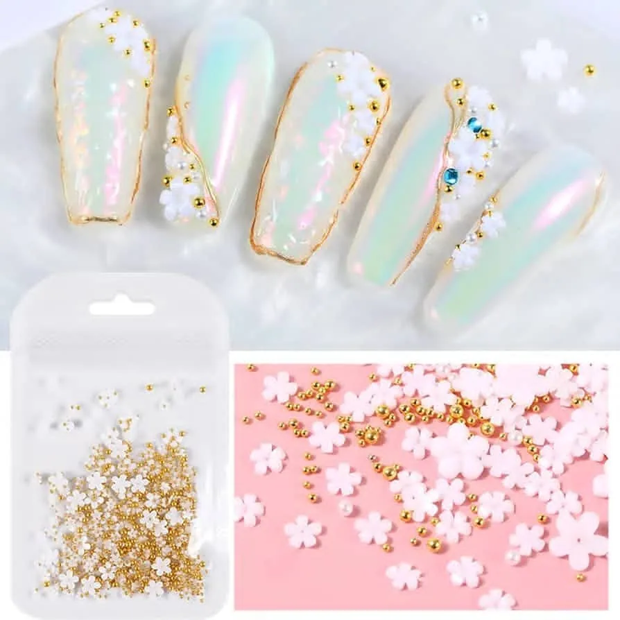Flor de Resina Blanca CON BALINES - Imagen principal