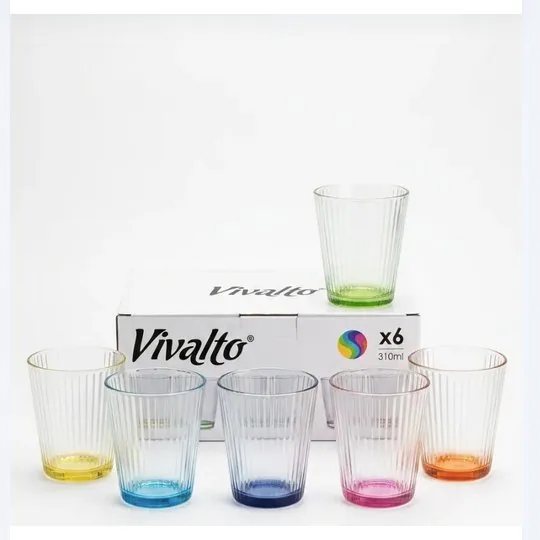 Set 6 Vaso Raya Transparente de Color Vivalto - Imagen principal