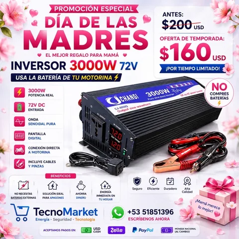 Inversor 3000W/72v
