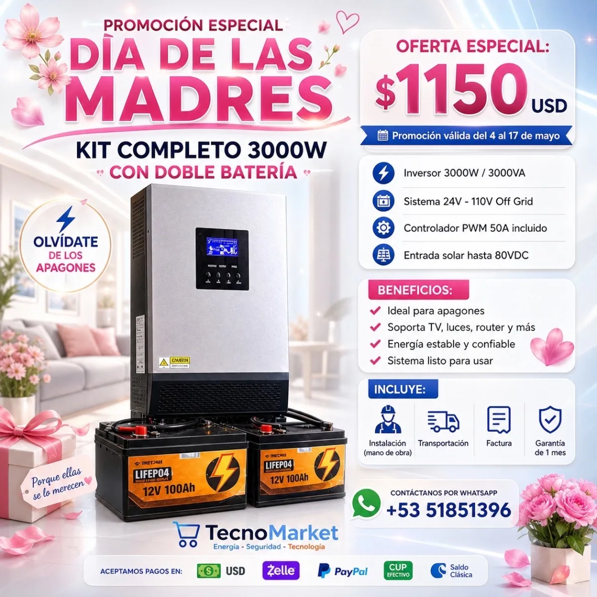 Kit Completo 3000W (Con Doble Bateria) - Imagen principal